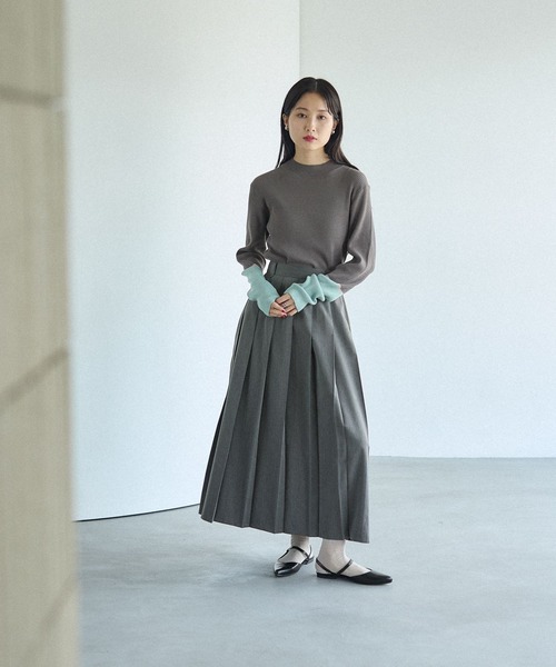 LEPSIM（レプシィム）の「12ゲージ袖配色プルオーバー2　497490（ニット/セーター・レディース・グレー×サックスブルー/グレー×ピンク/ホワイト×レッド/ブラック×レッド/ブラック×グリーン/ブラック×イエロー/ブラウン系その他・FREE）」の16枚目の写真