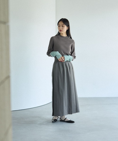 LEPSIM（レプシィム）の「12ゲージ袖配色プルオーバー2　497490（ニット/セーター・レディース・グレー×サックスブルー/グレー×ピンク/ホワイト×レッド/ブラック×レッド/ブラック×グリーン/ブラック×イエロー/ブラウン系その他・FREE）」の17枚目の写真