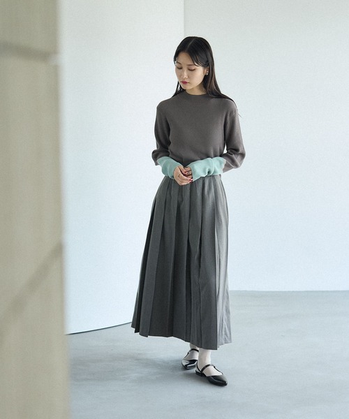 LEPSIM（レプシィム）の「12ゲージ袖配色プルオーバー2　497490（ニット/セーター・レディース・グレー×サックスブルー/グレー×ピンク/ホワイト×レッド/ブラック×レッド/ブラック×グリーン/ブラック×イエロー/ブラウン系その他・FREE）」の18枚目の写真