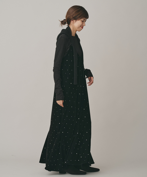 IENA（イエナ）の「COUTURE D’ADAM/クチュールドアダム Glitter Dress ベロアワンピース 261（ワンピース・レディース・ブラック・36）」の3枚目の写真