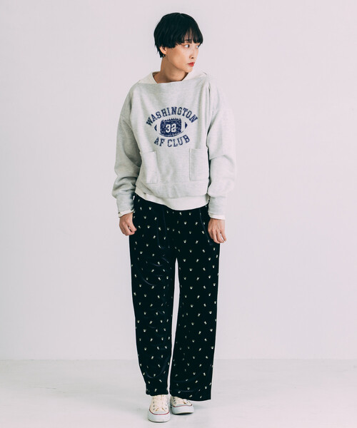 Freada（フリーダ）の「Freada/フリーダ 小花刺繍 ベロアパンツ（その他パンツ・レディース・ブラック/ワインレッド・ONE SIZE）」の13枚目の写真