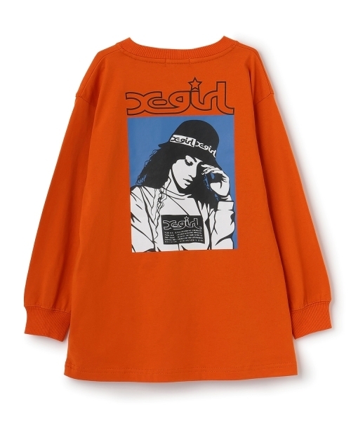 X-girl Stages(エックスガールステージス)の「ガールバックプリント長袖Tシャツ(Tシャツ/カットソー・キッズ・ブラック/オフホワイト/オレンジ・130cm/100cm/90cm/120cm/110cm/140cm)」の12枚目の写真