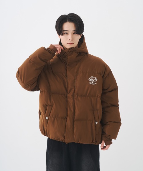 セール】ボリューム中綿フードスタンドネックブルゾン（ダウン