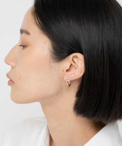 LAPUIS(ラピュイ)の「LAPUIS(ラピュイ)Coil Circle pierced earrings(ピアス(両耳用)・レディース・シルバー/ゴールド/マルチ・FREE)」の21枚目の写真