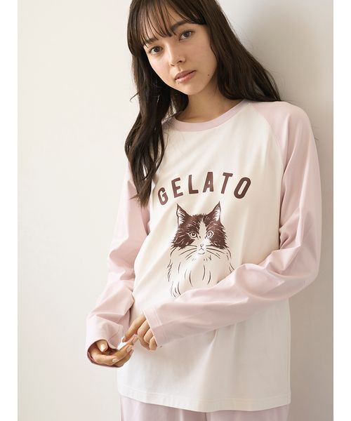 gelato piqueワンポイントラグランロンT ルームウェア ワンポイントラグランロンT（ルームウェア/パジャマ）｜gelato
