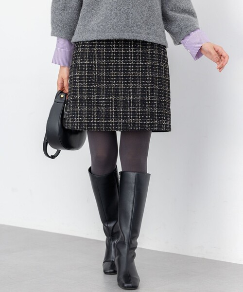 セール】ラメステッチツイード スカート（スカート）｜組曲