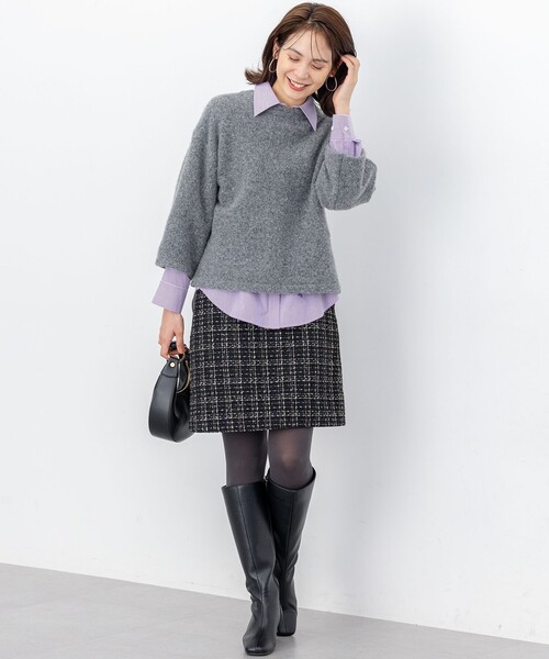 セール】ラメステッチツイード スカート（スカート）｜組曲