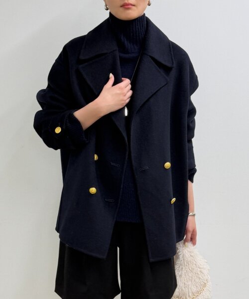 タグ付き新品【LOUNGEDRESS】ミドルリバーコート　ネイビー ミドルリバーコート（その他アウター）｜LOUNGEDRESS（ラウンジドレス