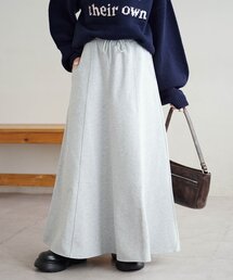 【低身長サイズあり】キレイメスウェットライクフレアスカート