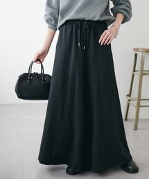 【低身長サイズあり】キレイメスウェットライクフレアスカート