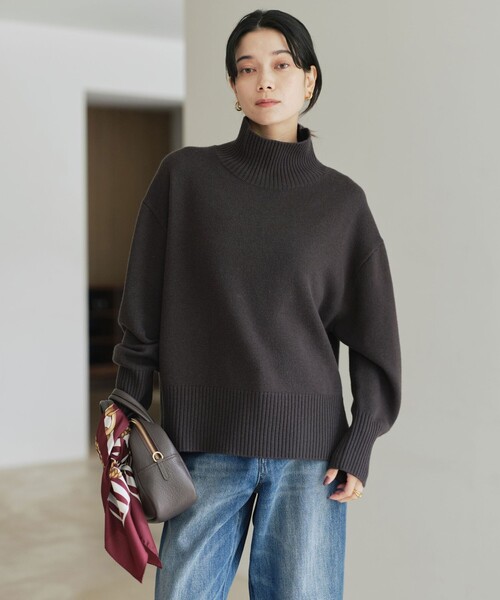 size SHORTあり］SERENITY ハイネック プルオーバー ニット（ニット