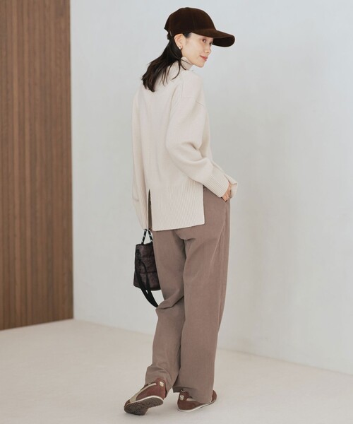 green label relaxing（グリーンレーベルリラクシング）の「［size SHORTあり］SERENITY ハイネック プルオーバー ニット（ニット/セーター・レディース・ナチュラル/ライム/ピンク/ダークブラウン・SHORT/FREE）」の6枚目の写真