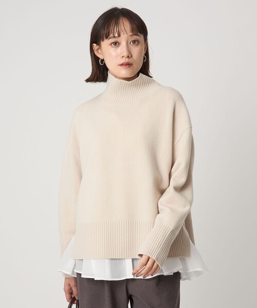 green label relaxing（グリーンレーベルリラクシング）の「［size SHORTあり］SERENITY ハイネック プルオーバー ニット（ニット/セーター・レディース・ナチュラル/ライム/ピンク/ダークブラウン・SHORT/FREE）」の8枚目の写真