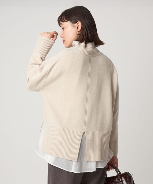 green label relaxing（グリーンレーベルリラクシング）の「［size SHORTあり］SERENITY ハイネック プルオーバー ニット（ニット/セーター・レディース・ナチュラル/ライム/ピンク/ダークブラウン・SHORT/FREE）」の9枚目の写真