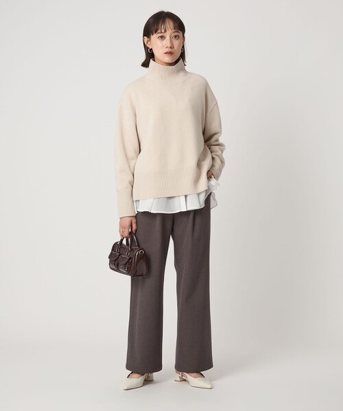 green label relaxing（グリーンレーベルリラクシング）の「［size SHORTあり］SERENITY ハイネック プルオーバー ニット（ニット/セーター・レディース・ナチュラル/ライム/ピンク/ダークブラウン・SHORT/FREE）」の10枚目の写真