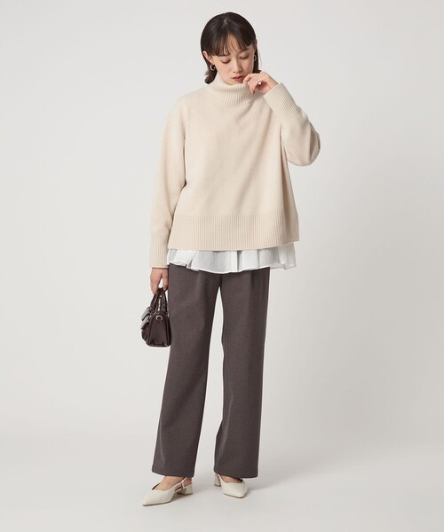 green label relaxing（グリーンレーベルリラクシング）の「［size SHORTあり］SERENITY ハイネック プルオーバー ニット（ニット/セーター・レディース・ナチュラル/ライム/ピンク/ダークブラウン・SHORT/FREE）」の11枚目の写真