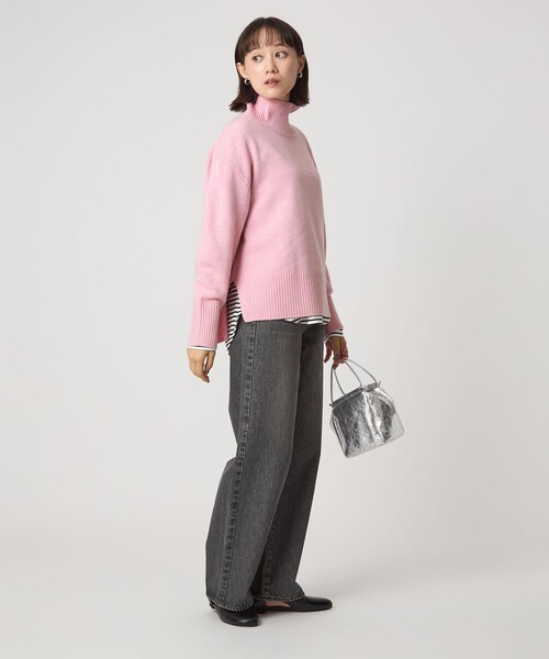 green label relaxing（グリーンレーベルリラクシング）の「［size SHORTあり］SERENITY ハイネック プルオーバー ニット（ニット/セーター・レディース・ナチュラル/ライム/ピンク/ダークブラウン・SHORT/FREE）」の19枚目の写真