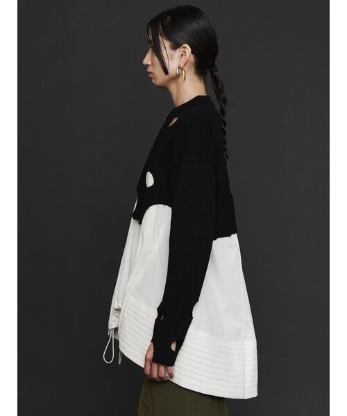 UN3D.（アンスリード）の「PADDING HEM DESIGN SH CAMISOLE / パデッドヘムデザインシャツキャミソール（シャツ/ブラウス・レディース・ホワイト/グレー/ブラック・36/38）」の4枚目の写真