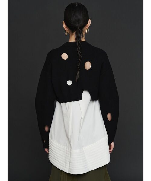 UN3D.（アンスリード）の「PADDING HEM DESIGN SH CAMISOLE / パデッドヘムデザインシャツキャミソール（シャツ/ブラウス・レディース・ホワイト/グレー/ブラック・36/38）」の5枚目の写真