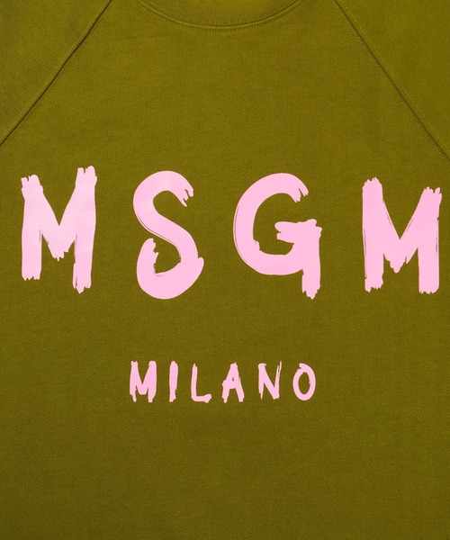 MSGM（エムエスジーエム）の「【NEW】MSGM ブラッシュロゴ スウェットシャツ（スウェット・レディース・オリーブ/ピンク・L/S/M/XS）」の4枚目の写真