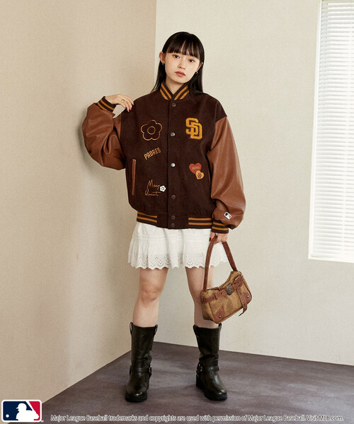 マリークワント スタジアムジャケット(ブラウン)サイズM マリークワント スタジアムジャケット(ブラウン)サイズM 通年]MARY