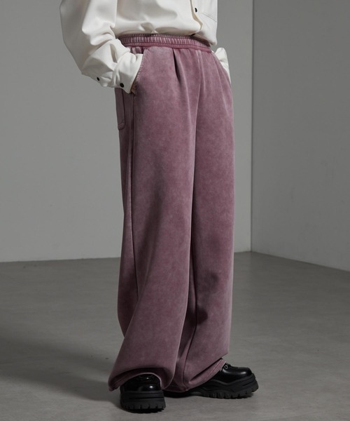 CIYOT（シヨウト）の「【CIYOT-シヨウト-】ヴィンテージ加工ケミカルウォッシュ ドローコード ワイドストレート ダンボールスウェットパンツ【セットアップ対応】（スウェットパンツ・メンズ・ブルー系/ブラウン/ボルドー/グレー/ブラック・S/M/L）」の16枚目の写真