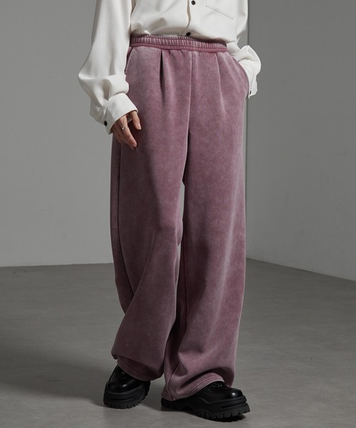 CIYOT（シヨウト）の「【CIYOT-シヨウト-】ヴィンテージ加工ケミカルウォッシュ ドローコード ワイドストレート ダンボールスウェットパンツ【セットアップ対応】（スウェットパンツ・メンズ・ブルー系/ブラウン/ボルドー/グレー/ブラック・S/M/L）」の19枚目の写真