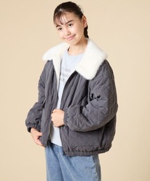 a.v.v（アーヴェヴェ）の「[130-160]【お家で洗える】衿付きキルトボアジャケット（ブルゾン）」