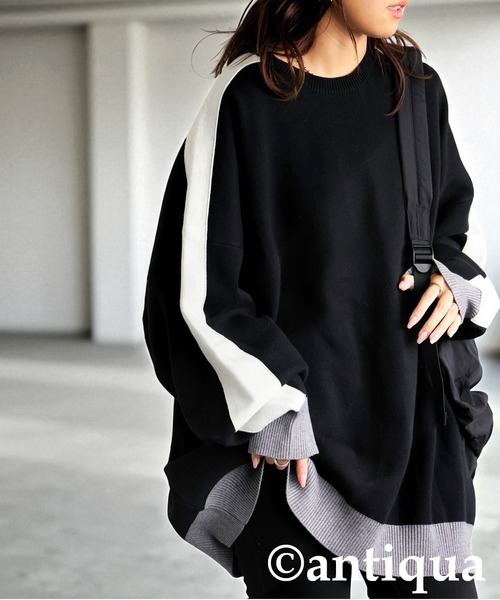 配色ラインニット（ニット/セーター）｜antiqua（アンティカ）の