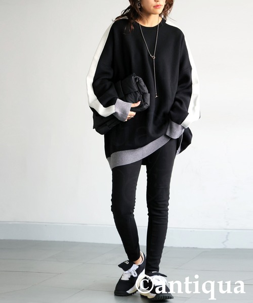 配色ラインニット（ニット/セーター）｜antiqua（アンティカ）の