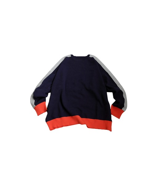 antiqua（アンティカ）の「配色ラインニット（ニット/セーター・レディース・ネイビー/ブラック/カーキ・ONESIZE）」の4枚目の写真