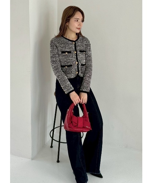 セール】ミックスツイードニットカーディガン（カーディガン