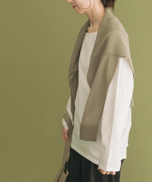 ITEMS URBANRESEARCH（アイテムズ アーバンリサーチ）の「シルケットロングスリーブTシャツ（Tシャツ/カットソー・レディース・ブラック/ホワイト系その他/ホワイト・FREE）」の18枚目の写真