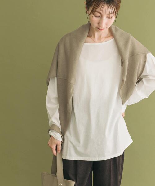 ITEMS URBANRESEARCH（アイテムズ アーバンリサーチ）の「シルケットロングスリーブTシャツ（Tシャツ/カットソー・レディース・ブラック/ホワイト系その他/ホワイト・FREE）」の17枚目の写真