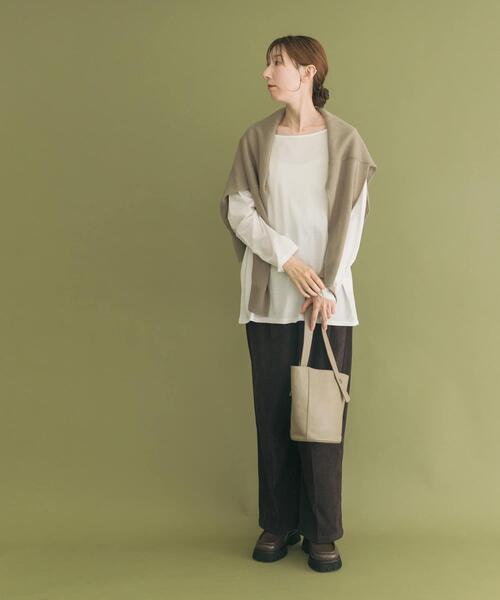 ITEMS URBANRESEARCH（アイテムズ アーバンリサーチ）の「シルケットロングスリーブTシャツ（Tシャツ/カットソー・レディース・ブラック/ホワイト系その他/ホワイト・FREE）」の13枚目の写真