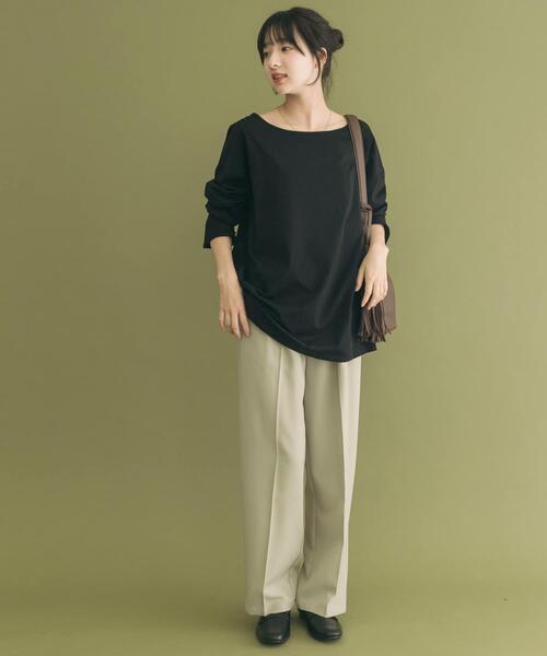 ITEMS URBANRESEARCH（アイテムズ アーバンリサーチ）の「シルケットロングスリーブTシャツ（Tシャツ/カットソー・レディース・ブラック/ホワイト系その他/ホワイト・FREE）」の5枚目の写真