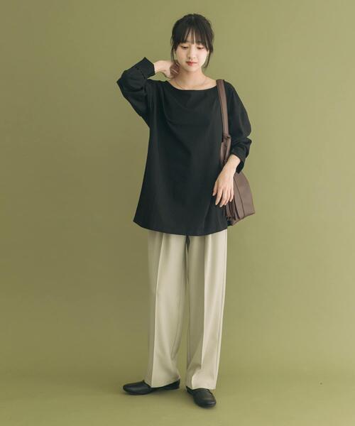 ITEMS URBANRESEARCH（アイテムズ アーバンリサーチ）の「シルケットロングスリーブTシャツ（Tシャツ/カットソー・レディース・ブラック/ホワイト系その他/ホワイト・FREE）」の6枚目の写真