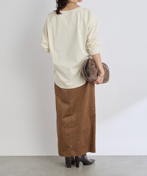 RIVE DROITE（リヴドロワ）の「【すっきり見えが叶う】ブラッシュドクロスIラインスカート（スカート・レディース・ブラウン/ピンク/ライトベージュ・38/36）」の15枚目の写真