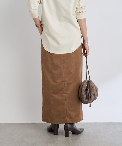 RIVE DROITE（リヴドロワ）の「【すっきり見えが叶う】ブラッシュドクロスIラインスカート（スカート・レディース・ブラウン/ピンク/ライトベージュ・38/36）」の19枚目の写真