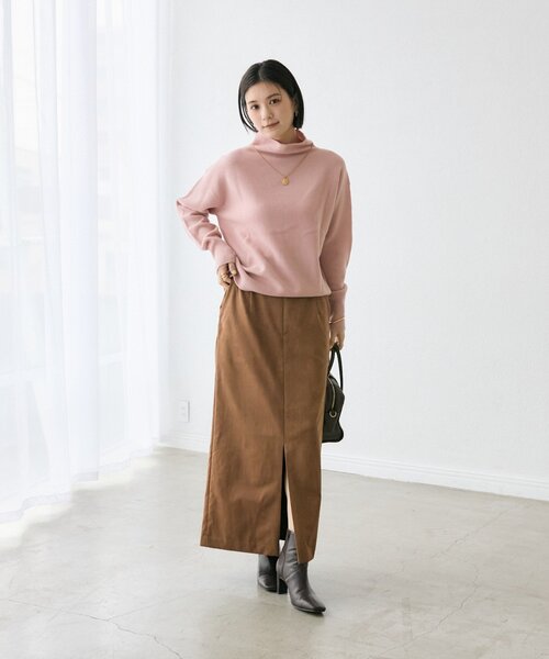 RIVE DROITE（リヴドロワ）の「【すっきり見えが叶う】ブラッシュドクロスIラインスカート（スカート・レディース・ブラウン/ピンク/ライトベージュ・38/36）」の20枚目の写真