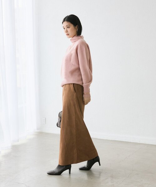 RIVE DROITE（リヴドロワ）の「【すっきり見えが叶う】ブラッシュドクロスIラインスカート（スカート・レディース・ブラウン/ピンク/ライトベージュ・38/36）」の22枚目の写真