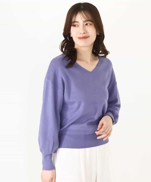 OFUON le MK（オフオンルエムケー）の「【2025AW】ベーシックVネックニット/洗える/WEB限定サイズあり（ニット/セーター・レディース・ライトグリーン/ホワイト/ラベンダー/ネイビー系/ブラック/ブルー/ベージュ/ピンク・38/36）」の16枚目の写真