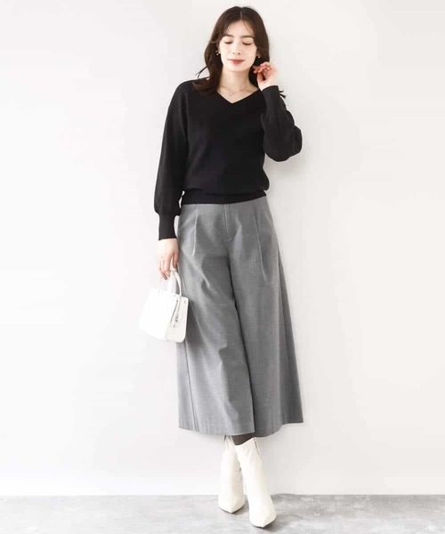 OFUON le MK（オフオンルエムケー）の「【2025AW】ベーシックVネックニット/洗える/WEB限定サイズあり（ニット/セーター・レディース・ライトグリーン/ホワイト/ラベンダー/ネイビー系/ブラック/ブルー/ベージュ/ピンク・38/36）」の21枚目の写真