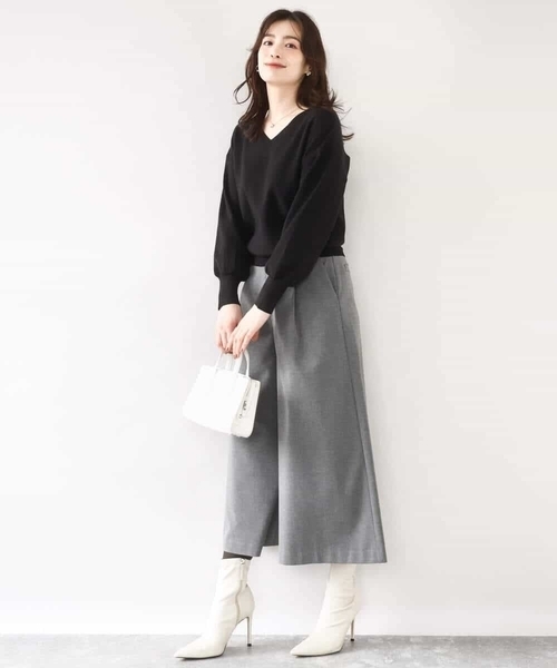 OFUON le MK（オフオンルエムケー）の「【2025AW】ベーシックVネックニット/洗える/WEB限定サイズあり（ニット/セーター・レディース・ライトグリーン/ホワイト/ラベンダー/ネイビー系/ブラック/ブルー/ベージュ/ピンク・38/36）」の14枚目の写真