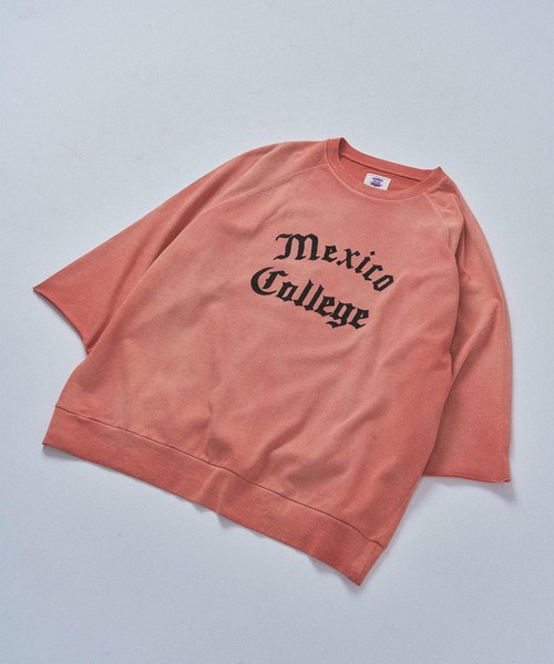 B.C STOCK（ベーセーストック）の「【GOOD OLD SHOP】ヴィンテージ加工 ラグランTシャツ 7分袖（Tシャツ/カットソー・メンズ・アイボリー/チャコールグレー/ブラック/ピンク/ネイビー・FREE）」の5枚目の写真