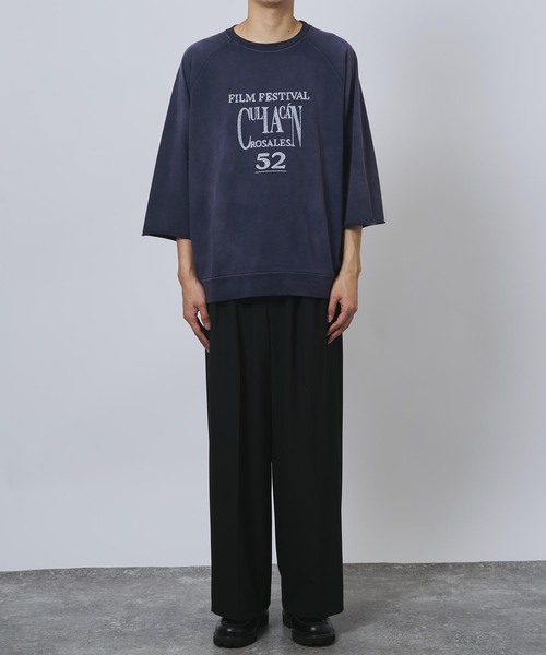 B.C STOCK（ベーセーストック）の「【GOOD OLD SHOP】ヴィンテージ加工 ラグランTシャツ 7分袖（Tシャツ/カットソー・メンズ・アイボリー/チャコールグレー/ブラック/ピンク/ネイビー・FREE）」の6枚目の写真