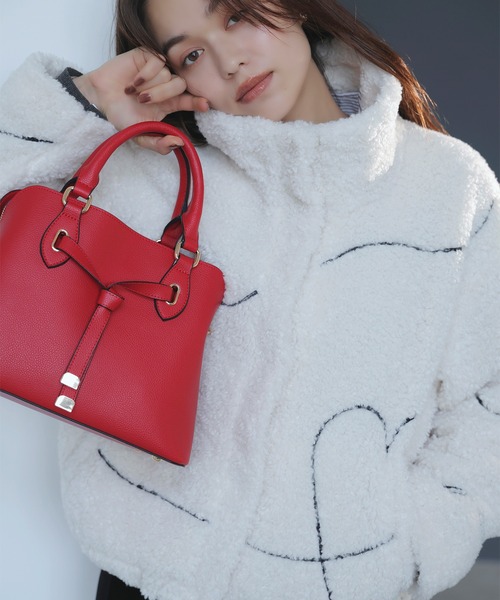 VIS（ビス）の「ジャガードボアブルゾン（ブルゾン・レディース・グレー/オフホワイト・FREE）」の6枚目の写真