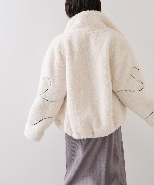 VIS（ビス）の「ジャガードボアブルゾン（ブルゾン・レディース・グレー/オフホワイト・FREE）」の14枚目の写真