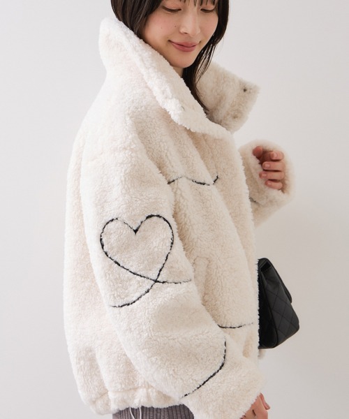 VIS（ビス）の「ジャガードボアブルゾン（ブルゾン・レディース・グレー/オフホワイト・FREE）」の15枚目の写真