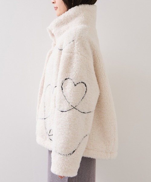 VIS（ビス）の「ジャガードボアブルゾン（ブルゾン・レディース・グレー/オフホワイト・FREE）」の17枚目の写真